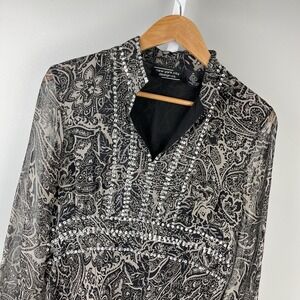 Vintage Y2K NYC Design Co Top Womens M Paisley Fairy Whimsygoth 100% Silk